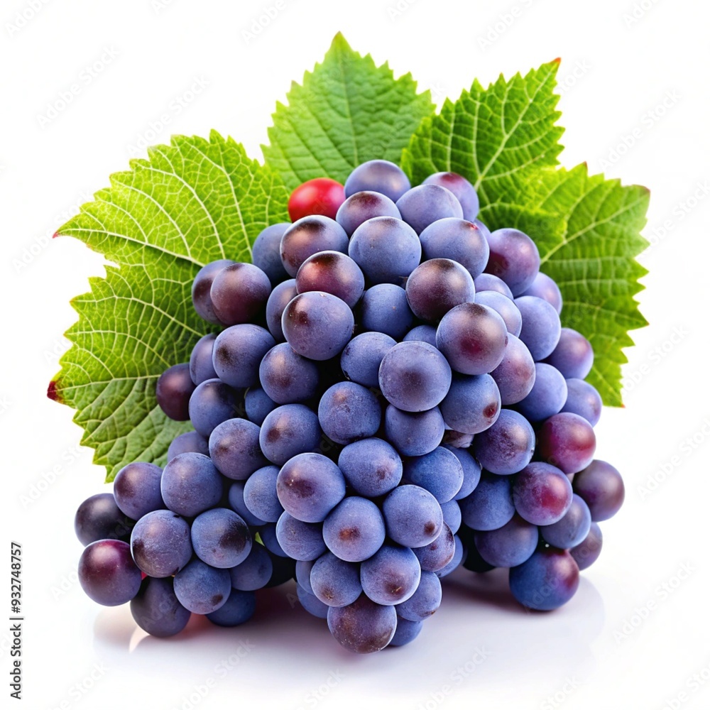 Fototapeta premium Fresh Zinfandel Grapes Isolated on White Background Perfect for Culinary Presentations and Wine Labels