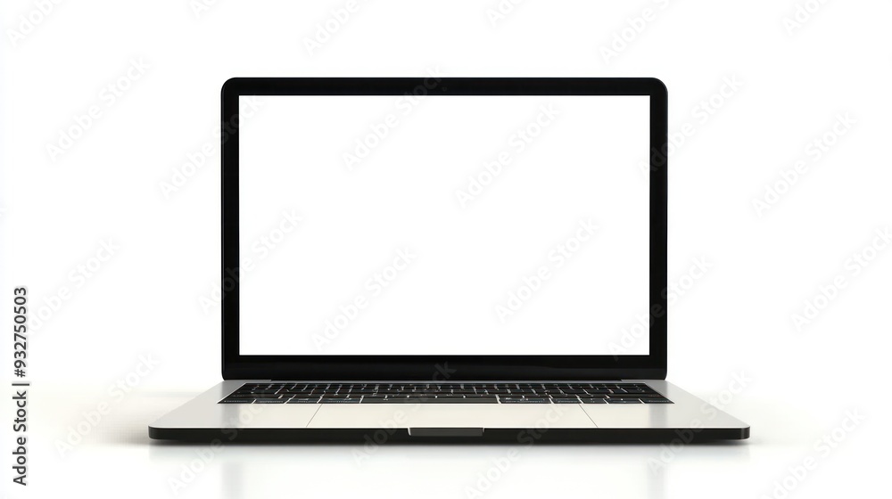 Laptop Mockup with Blank White Screen Laptop Mockup with Blank White Screen
