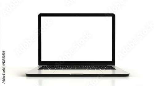Laptop Mockup with Blank White Screen