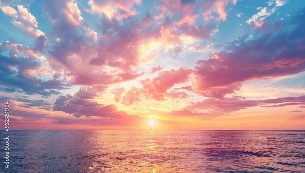 Fototapeta premium Peaceful Sunset Over the Ocean
