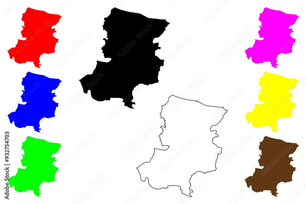 Fototapeta premium Sakarya (Provinces of the Republic of Turkey) map vector illustration, scribble sketch Sakarya ili map