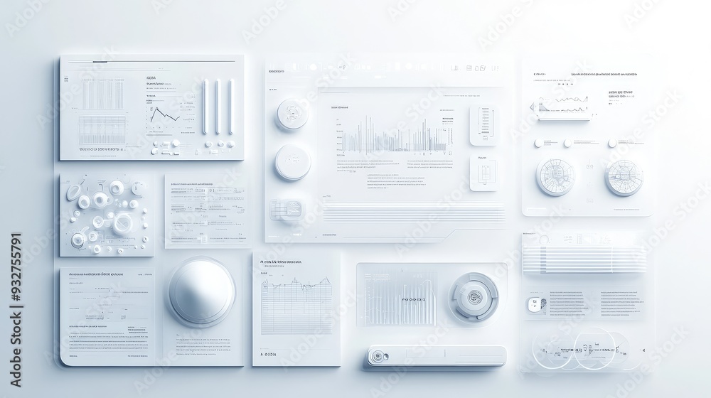Modern white digital interface with abstract design elements, focusing on a clean and sophisticated aesthetic. Modern white digital interface with abstract design elements, focusing on a clean and sophisticated aesthetic.