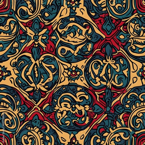 Wallpaper Mural Popular Thai silk seamless pattern with a classic/traditional design. Torontodigital.ca