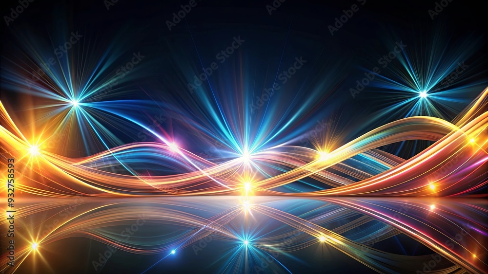 Abstract light patterns on black background from window for product presentation Abstract light patterns on black background from window for product presentation