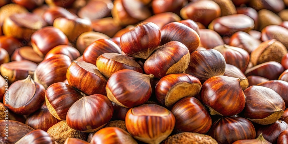 A vibrant heap of chestnuts straight from the local nut farm, perfect for celebrating autumn flavors and culinary traditions A vibrant heap of chestnuts straight from the local nut farm, perfect for celebrating autumn flavors and culinary traditions