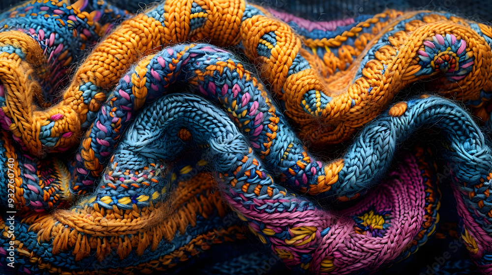 Abstract Background with Colorful Knitted Fabric Texture Abstract Background with Colorful Knitted Fabric Texture
