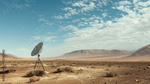 Satellite Dish in a Desert Landscape