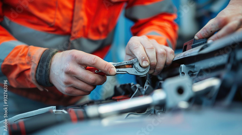 Mechanic Working on a Car