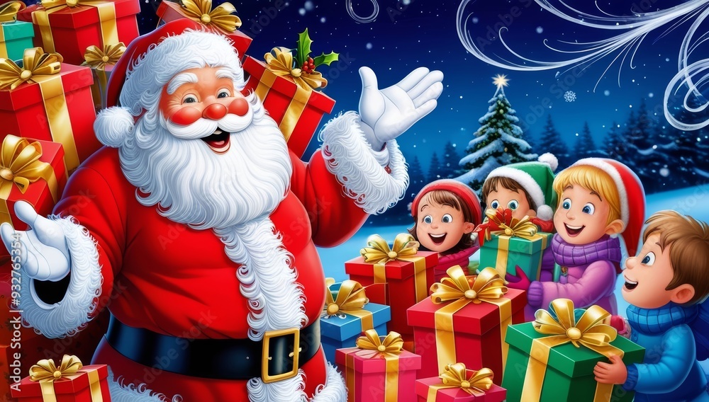 A jovial Santa Claus with a robust build and a warm A jovial Santa Claus with a robust build and a warm