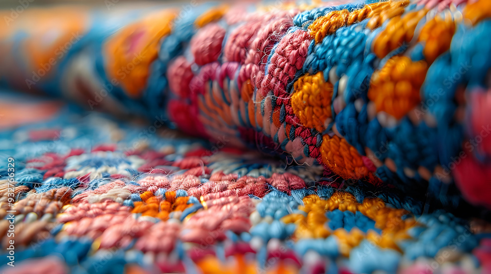 Close Up of Colorful Woven Fabric - Illustration Close Up of Colorful Woven Fabric - Illustration