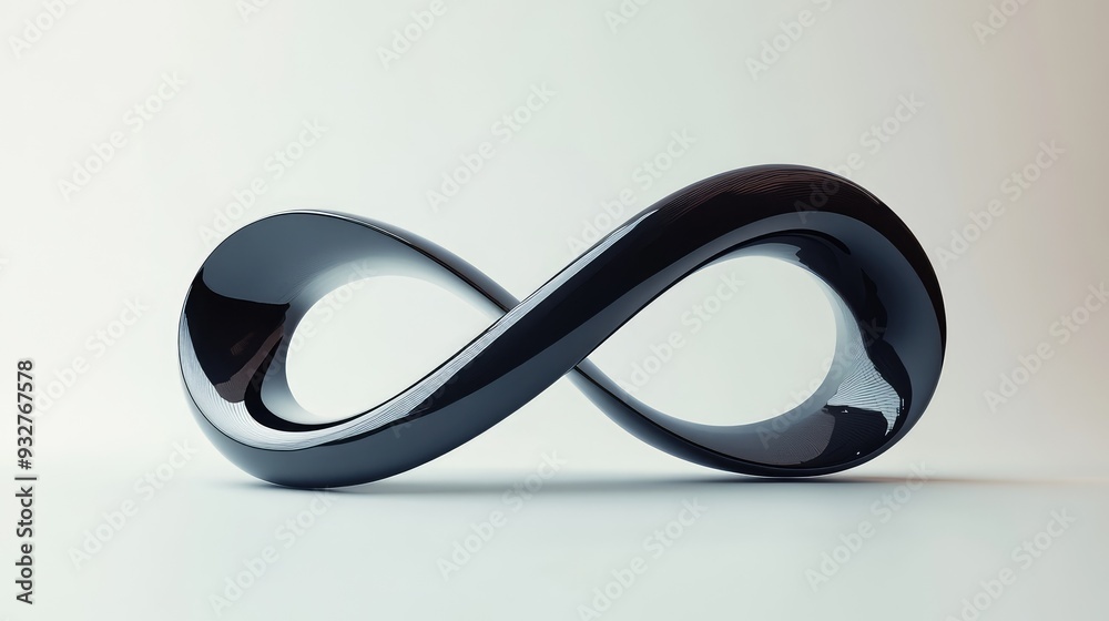 Fototapeta premium Conceptual artwork of an endless loop or strip with continuous motion, symbolizing the concept of perpetual motion.