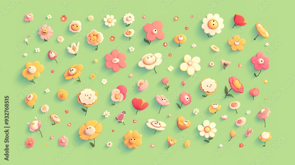 Add a touch of whimsy with our animated flower emojis on a bright green screen background. Add a touch of whimsy with our animated flower emojis on a bright green screen background.