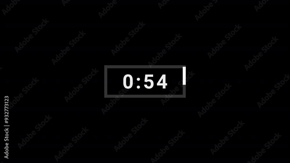 One minute countdown animation from 60 seconds to 0 seconds on a transparent background, One minute countdown timer with alpha channel One minute countdown animation from 60 seconds to 0 seconds on a transparent background, One minute countdown timer with alpha channel