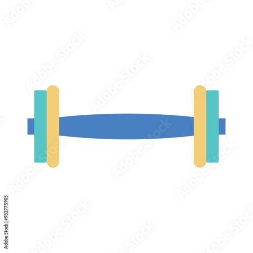 Gym Equipment Illustration - Iron Dumbbell