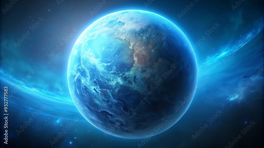 of a blue planet on a background of a blue planet on a background