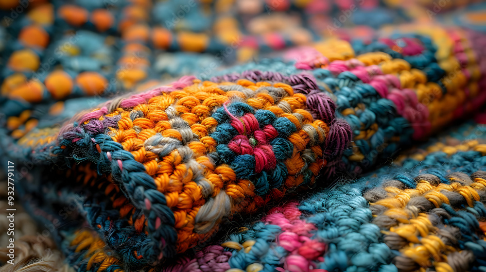 Colorful Knitted Fabric Macro Photography Colorful Knitted Fabric Macro Photography