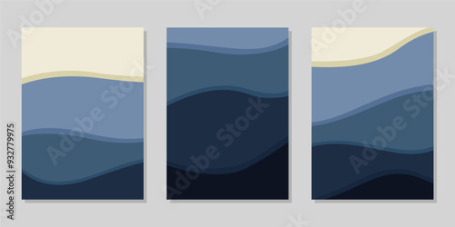 Cover or flyer template with abstract paper cut background, Vector template in carving art style