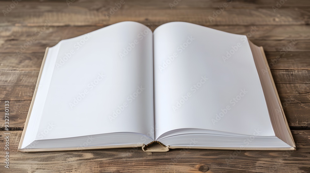Fototapeta premium Open book, blank white pages.