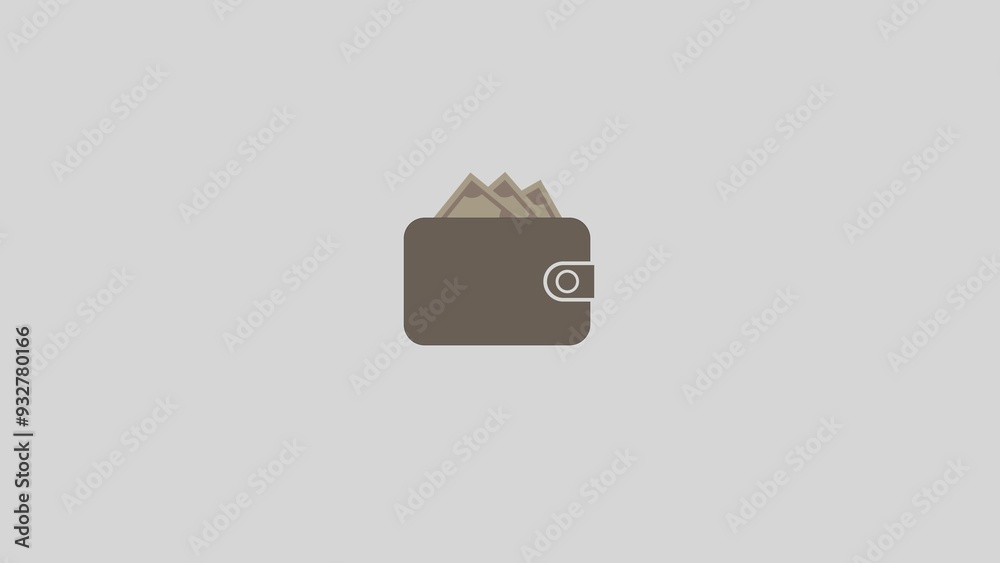 Wallet with money icon illustration Wallet with money icon illustration