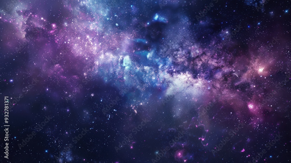 Naklejka premium Cosmic Nebula with Stars and Galaxies