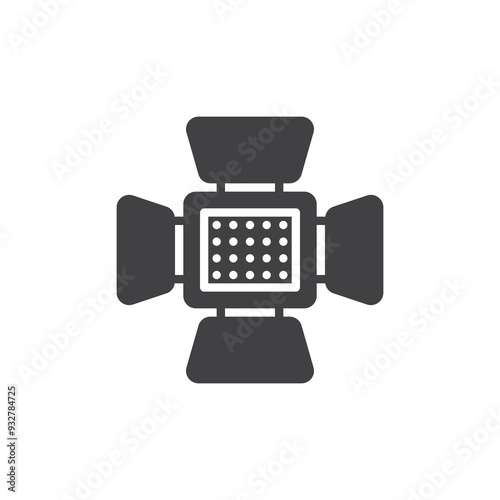 Compact LED video light panel vector icon