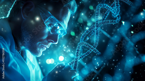 Scientist analyzing biological data biotechnology