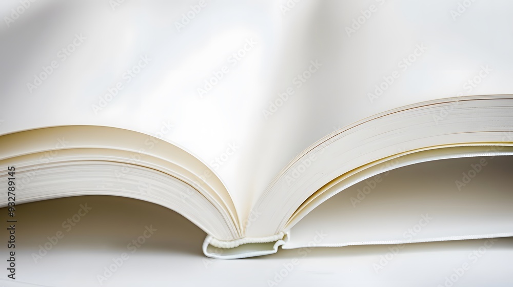 Fototapeta premium Open book, blank white pages. 