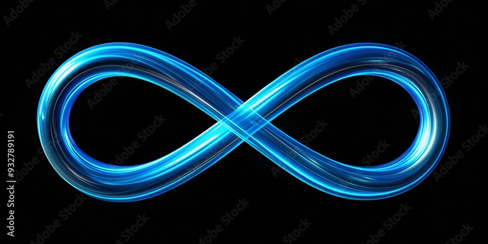 Blue Light Infinity Loop Abstract, infinity symbol, abstract art, digital art, light art