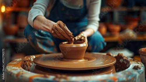 Hands of chef plating gourmet dish in restaurant kitchen Food presentation Culinary art Fine dining experience Professional cooking scene