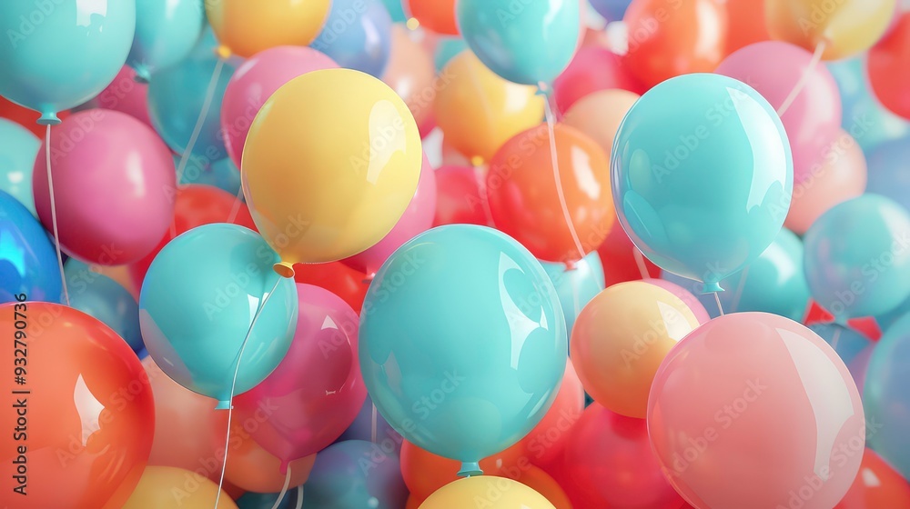 A close-up of colorful balloons, primarily blue, yellow, pink, and orange, creating a vibrant and celebratory atmosphere. A close-up of colorful balloons, primarily blue, yellow, pink, and orange, creating a vibrant and celebratory atmosphere.