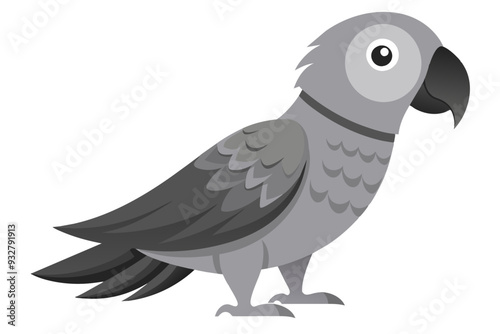  African grey parrot vector art illustration photo