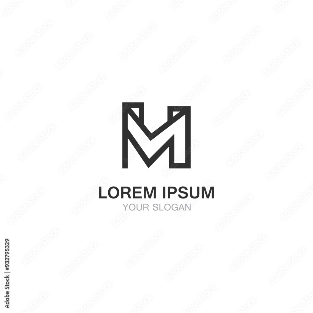 M letter logo for business brand, simple and modern geometric design M letter logo for business brand, simple and modern geometric design