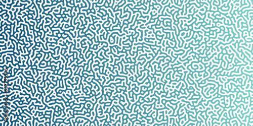 Abstract Reaction-diffusion or Turing pattern natural texture in coral blue gradient colour scheme. Linear design with biological shapes. Organic lines in memphis. abstract turing organic wallpaper. 