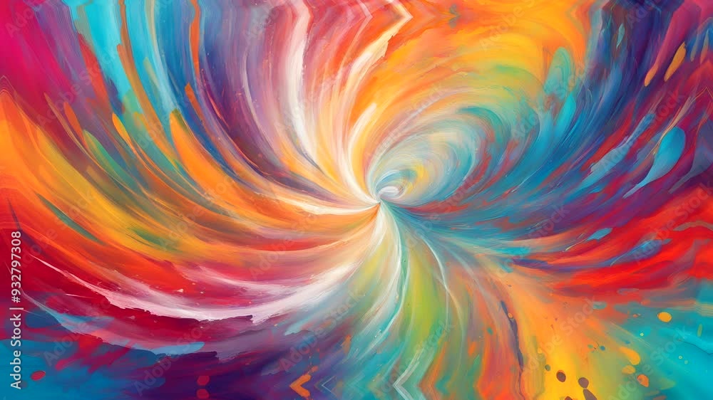 Abstract Swirling Colorful Paint Strokes