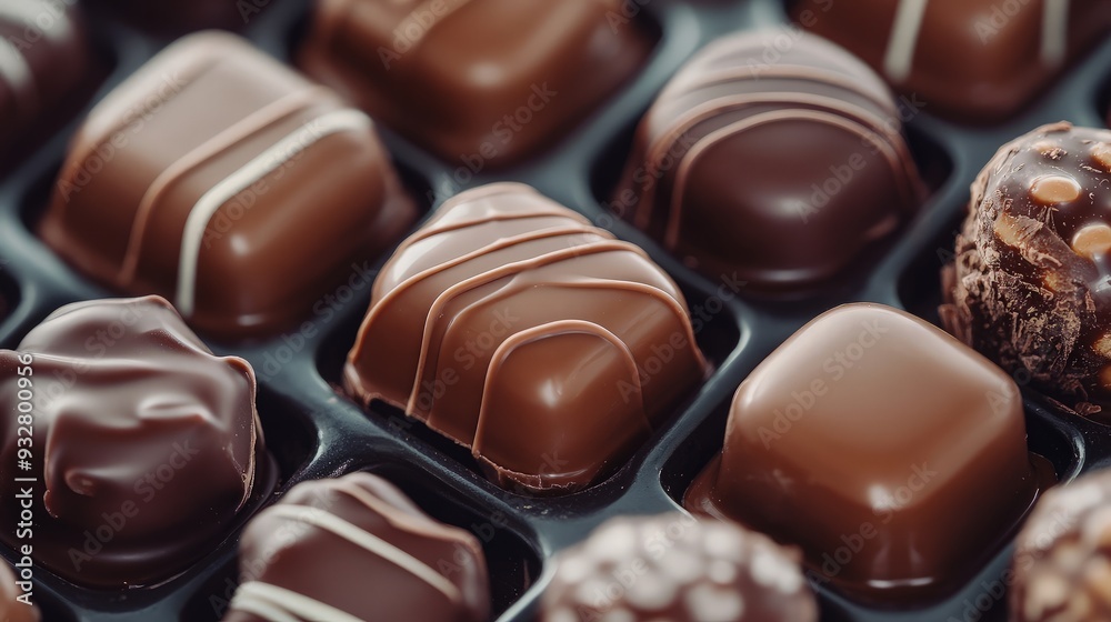 Fototapeta premium Box of assorted chocolates