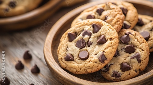 Closeup of Delicious Chocolate Chip Cookies