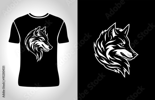 Silhouette of wild fox head profile as symbol of wildlife