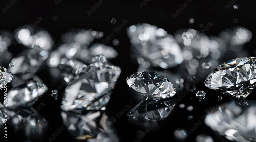 Closeup of white diamonds. Created with Ai Closeup of white diamonds. Created with Ai