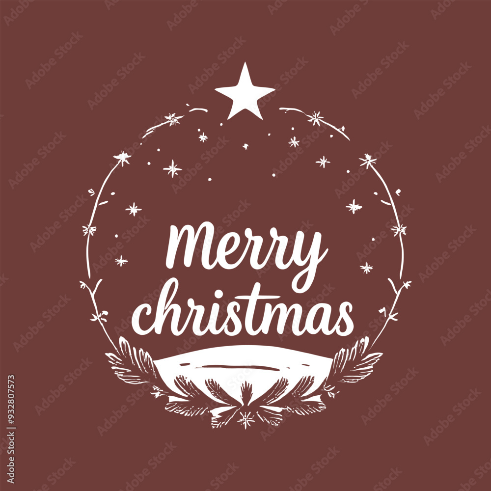 Obraz premium merry christmas t shirt design typography on an isolated white background