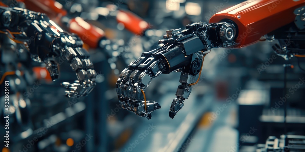 Fototapeta premium Robotic Hand Holding Metal