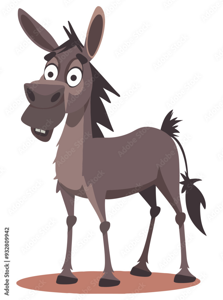 Obraz premium Cute Donkey. Flat Vector Illustration
