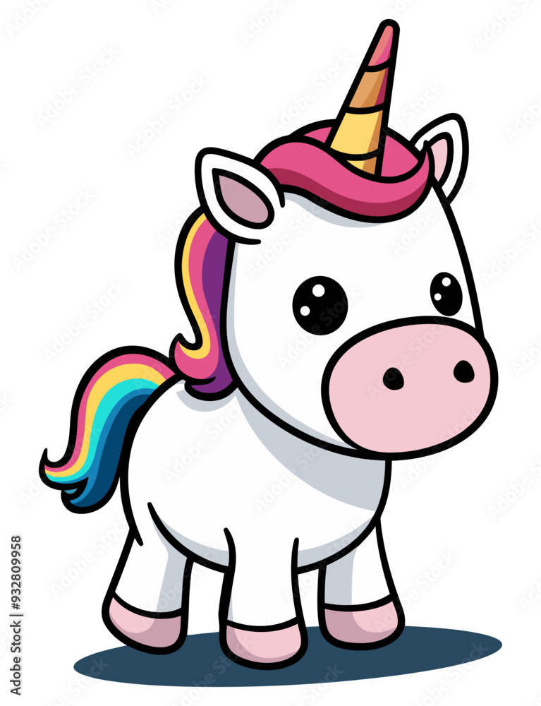Cute Unicorn. Flat Vector Illustration Cute Unicorn. Flat Vector Illustration
