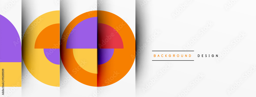 Geometric design abstract background - circles squares
