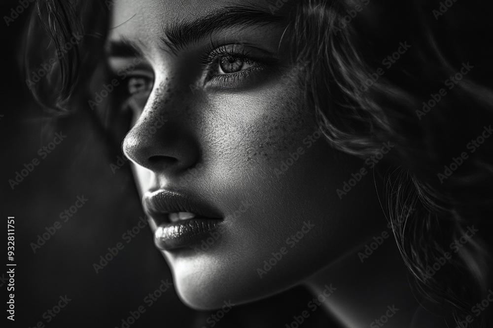 Closeup Portrait of a Young Woman With Freckles Closeup Portrait of a Young Woman With Freckles