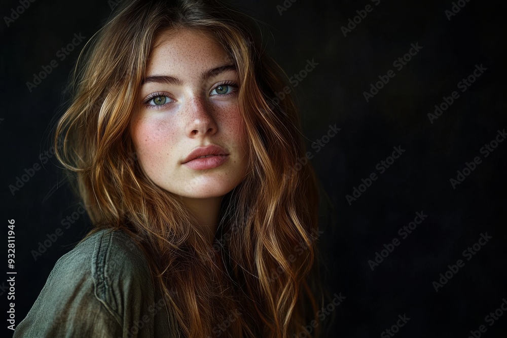 Portrait of a Young Woman with Freckles Portrait of a Young Woman with Freckles