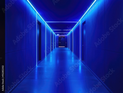 Blue Lit Hallway