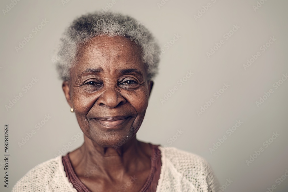 Elderly black woman with a joyful smile, warm eyes. Elderly black woman with a joyful smile, warm eyes.