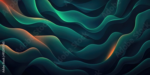 Wavy Green Orange Background