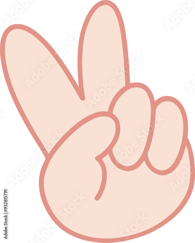 Victory gesture cute illustration sticker