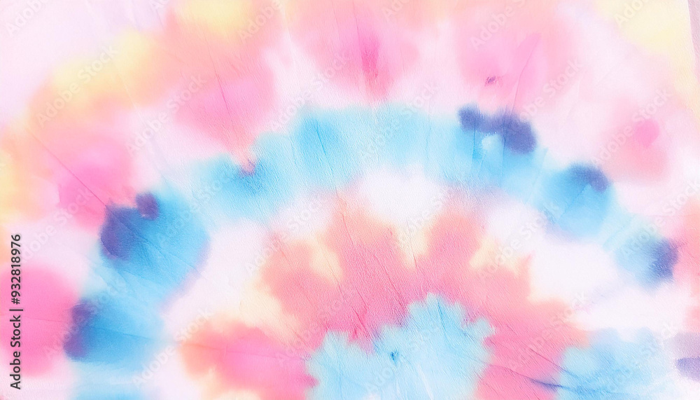 Tie Dye Pattern. Tender Paint Watercolour Splat. Blurred Hand Drawn Shape. Contemporary Poster. Tie Dye Design. Cute Abstract Water Color. Romantic Batik Texture.